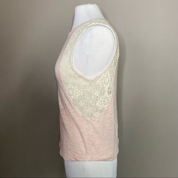 HINGE BOHO Chic Cotton Lace Trim Slub Knit Tank - Picture 4 of 6